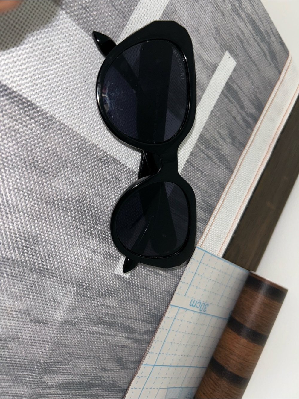 Bulgari Black Oversized Round Sunglasses for Men